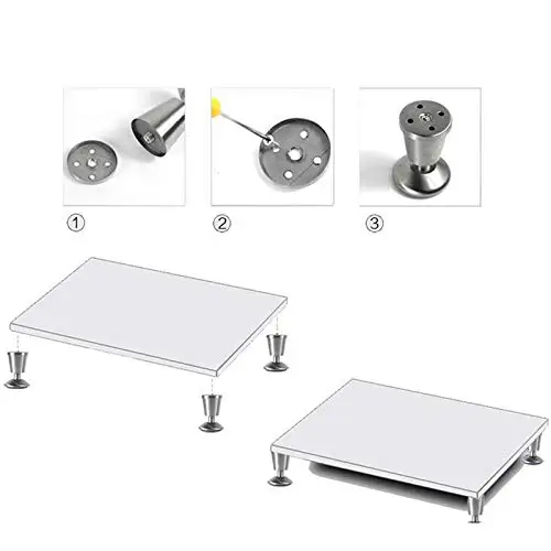 4pcs Stainless Steel Furniture feet Thickening Adjustable Cabinets legs Sofa feet With Screws as Gifts 8/10/12/15cm height