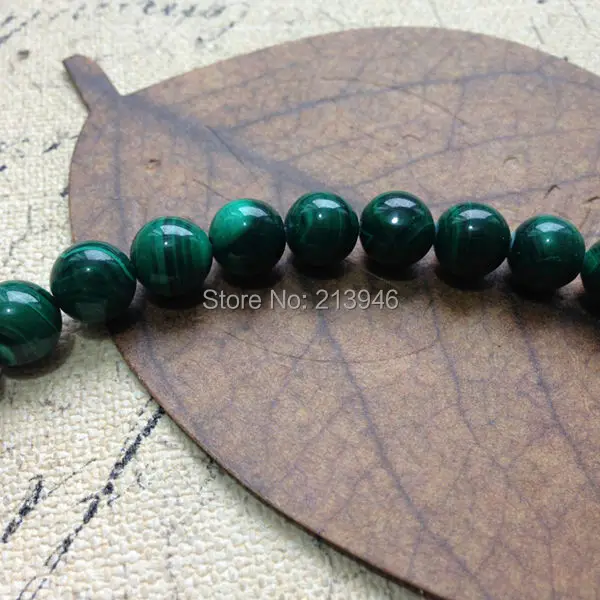 

(40Pcs=1Strand/Pack ) 10MM 100% AA Natural Malachite Loose Semi-precious Stone Strands Jewelry Beads