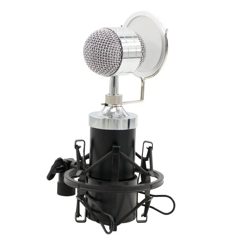 Microfono a condensatore professionale per registrazione in studio audio BM-8000 con supporto jack da 3,5 mm per registrazione audio personale KTV