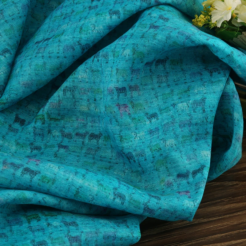 High quality pure ramie tissu Fashion lithography fabric High-grade gown, dress and cheongsam material