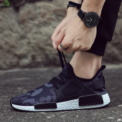 2018 Autumn Male Flats Ultra-Light Men's Casual Shoes Air Mesh Breathable Man Vulcanize Shoes Athletic Fashion Sneakers Plus 48