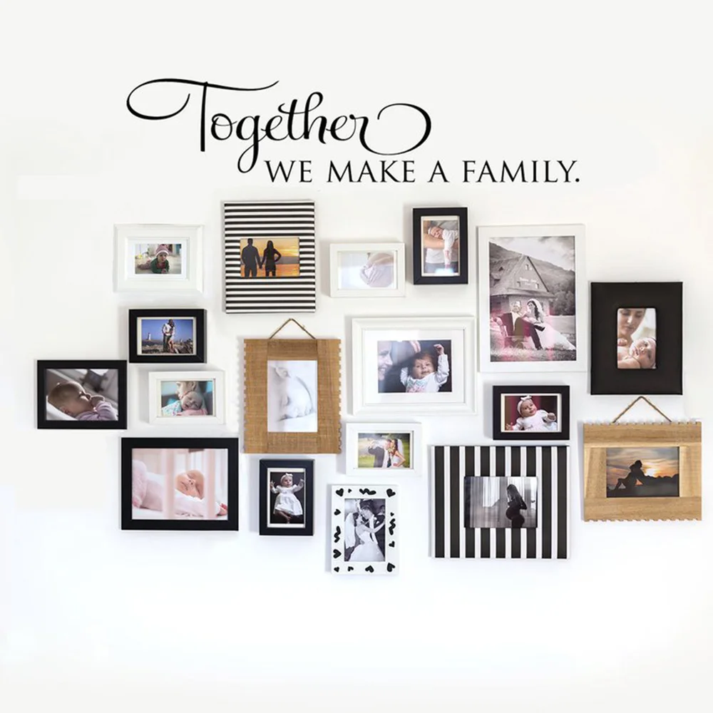 Together we make a family vinyl Wall Decal Family Room Decor Gallery Sign Together Living room photo wall decoration sticker 425