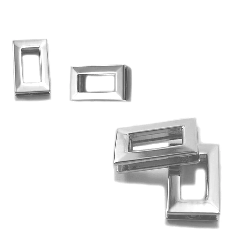 3/4 Inch Rectangular / Square Screw Back Eyelet, Nickel Finish