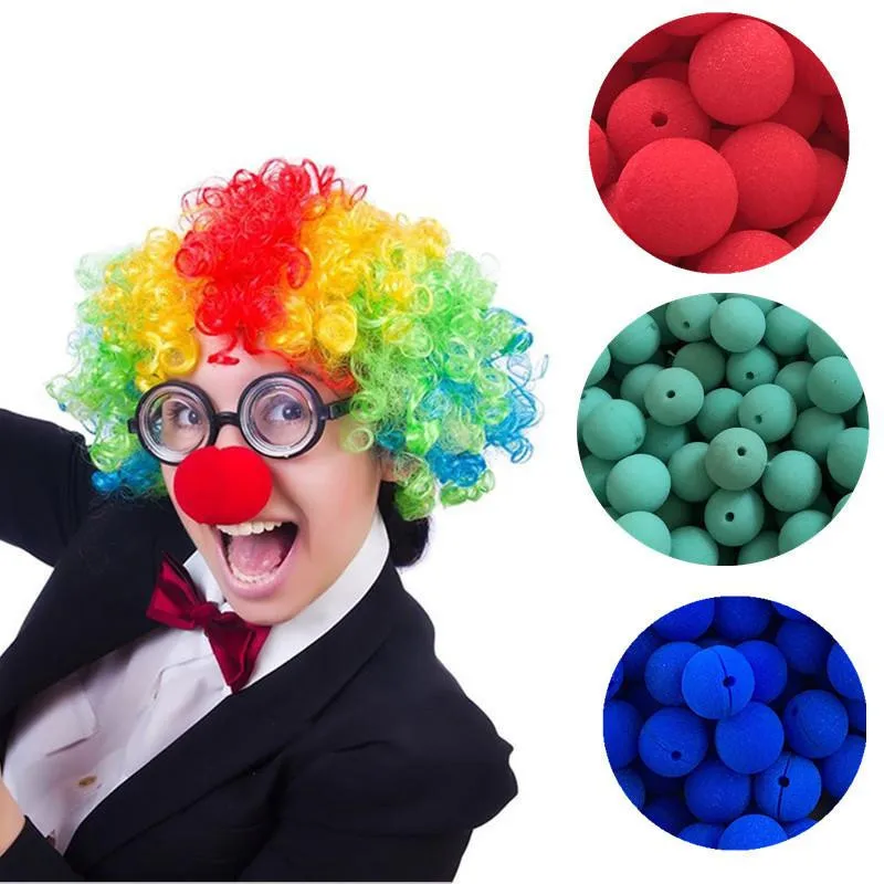 10pc 6color 5cm Funny Props RED Foam Ball Clip Circus Clown Nose Comic Halloween Costume Party Magic Dress