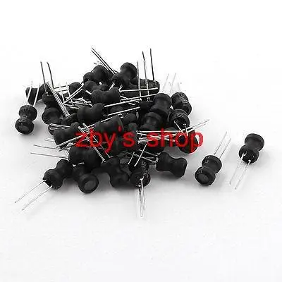 50 x 22uH 1.2A 6x8mm 10% Ferrite Core Shielded Radial Lead Inductor Black