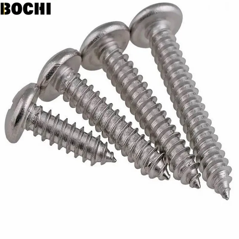 

M4*6mm-80mm Stainless Steel 304 Large round pan Head Self Tapping Screws / Umbrella Head Self-Tapping Screw