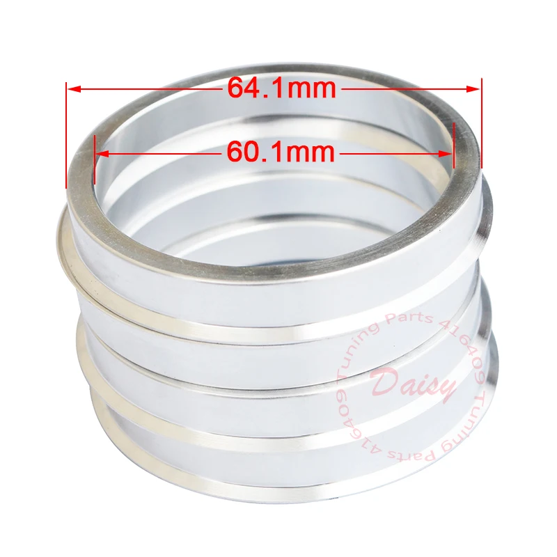 (4pcs/lot) ID 60.1mm OD 64.1mm Wheel Spacer Adapter 60.1-64.1 Aluminum Variable Circle Car Wheel Hub Centric Rings (60.1-64.1)