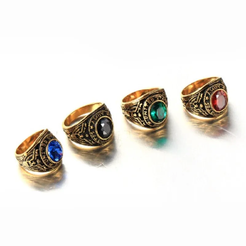Golden Casting titanium steel ring The memorial Ring United States Army Ring