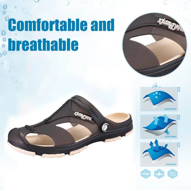 2023 New Men Outdoor Sandals Breathable Summer Beach Shoes Anti-Slip Comfortable Casual Slippers Walking Footwear Male Sandals