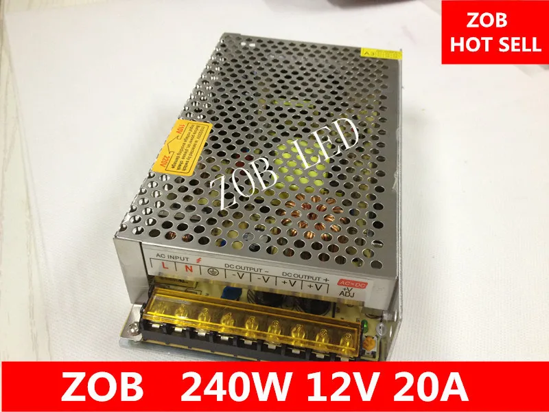 

240W LED Switching Power Supply,20A 12V ,85-265AC input,For LED Strip light, power suply 12V Output CE ROSH--2PCS/LOT