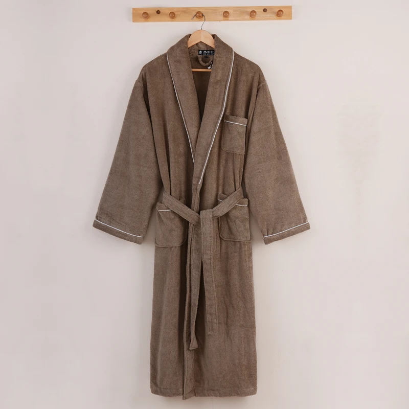 

Winter Cotton Towel Fleece Bathrobes Women/Men Warm Long Sexy Kimono Bath Robe Plus Size Dressing Gown Bridesmaid Robes Female