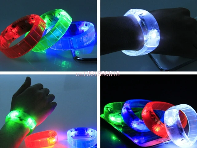 Free Shipping LED Glowing Wristband Bracelet Flashing Glowing Bracelet Party Disco Christmas Gift 100pcs/lot