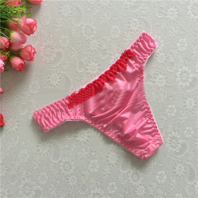 2018 Sexy Men\'s Lingerie See Through Underwear Lace Bowknot Open Butt Jockstrap Bikini Briefs Underwear Underpants jockstrap