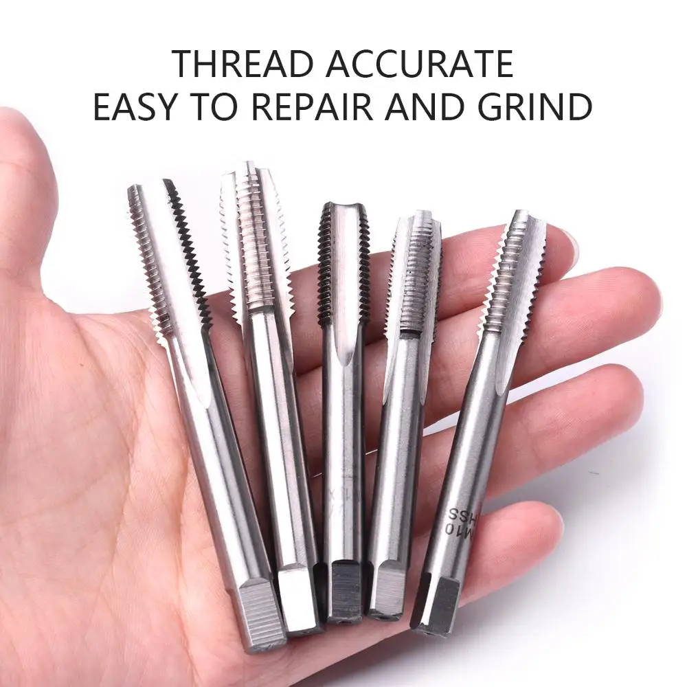 1Pcs Metric Right Hand Thread Tap HSS6542 M10 To M20 Straight Fluted Hand Screw Thread Taps Metric Plug Hand Tap Drill