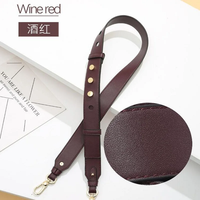 Genuine Leather Adjustable Wide Shoulder Strap Fashion Joker Style Female Bag Accessories Cross-body Bag Solid Color Bag Strap