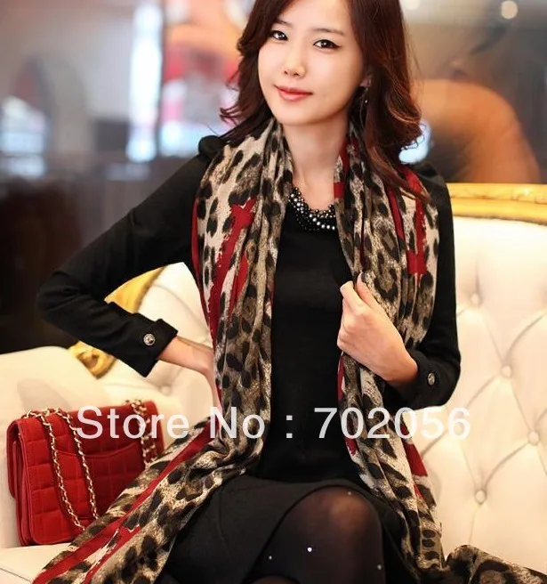 Leopard print Voile scarves Sarongs beach shawl scarf,wraps 170*85cm mixed color#2835