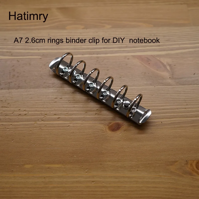 Hatimry A7 big rings 2.5 cm rings clip notebook clip 6holes sliver color for DIY notebook A7 size binder clip school suppliers