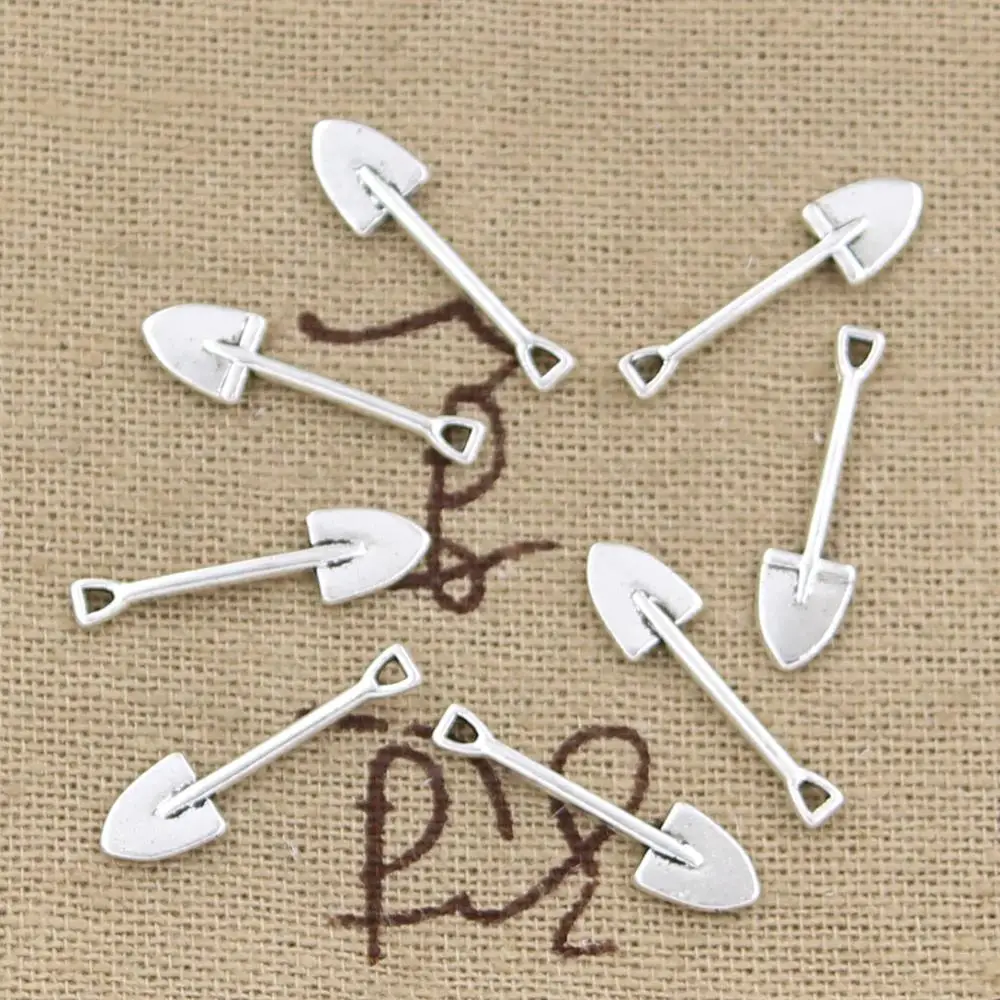 

50pcs Charms Shovel Spade Gardening 19x5mm Antique Making Pendant fit,Vintage Tibetan Silver color,DIY Handmade Jewelry