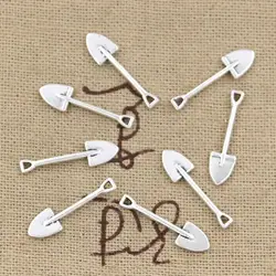 50pcs Charms Shovel Spade Gardening 19x5mm Antique Making Pendant fit,Vintage Tibetan Silver color,DIY Handmade Jewelry