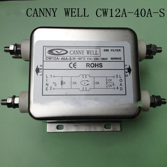 CW12A-40A-S filtro di alimentazione staticizer 10 V 50 V 380 V 40A Apparecchiature Elettriche Adattatori Alimentatori
