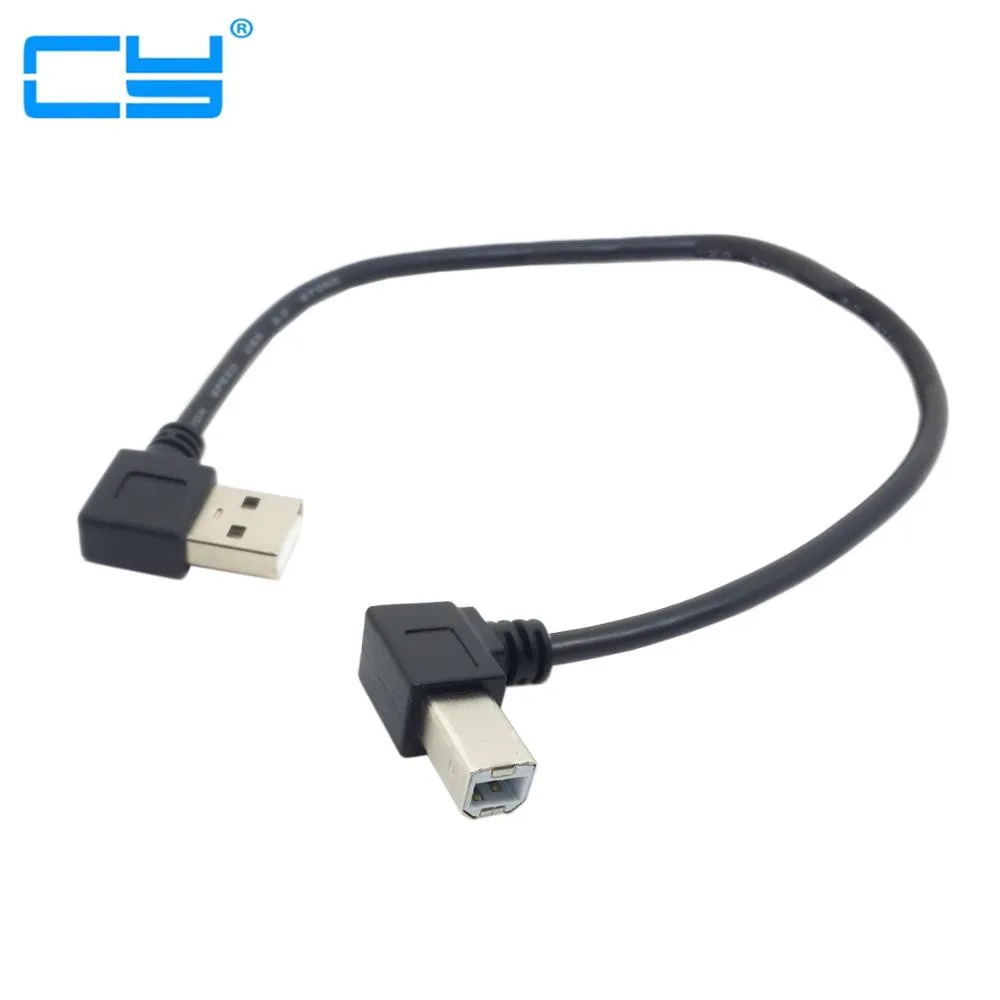 5Pcs Links Schuin Usb 2.0 A Male Naar Links Schuin B Type Man 90 Graden Printer Scanner Kabel 20cm