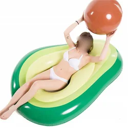 Inflatable Avocado Pool Floating Row Summer Beach Swimming Raft Toy Water Sports Air Cushion For Kids Adults High Quality