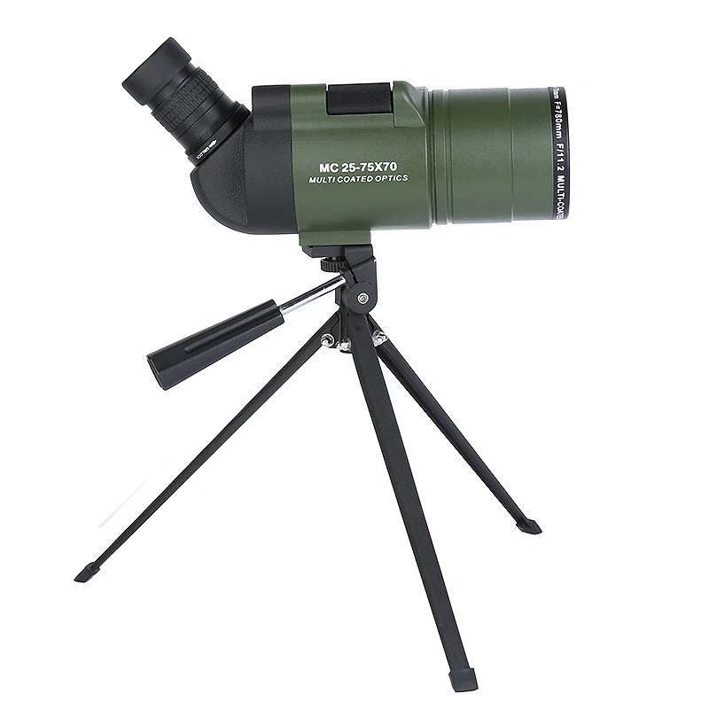 

25-75x70 Spotting Scope Portable Optical BAK4 Zoom Monocular Telescope Connecting Tripod for Outdoor Camping Bird-watching Tools