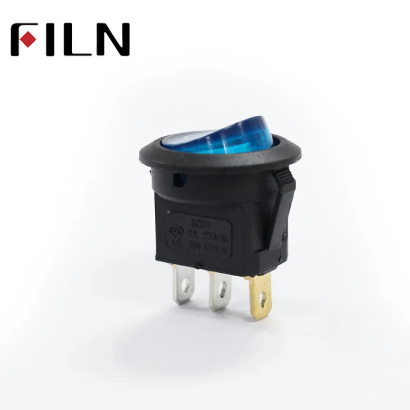 FLIN KCD4 12V 5A red blue yellow green  mini round toggle switch on-off power rocker switch