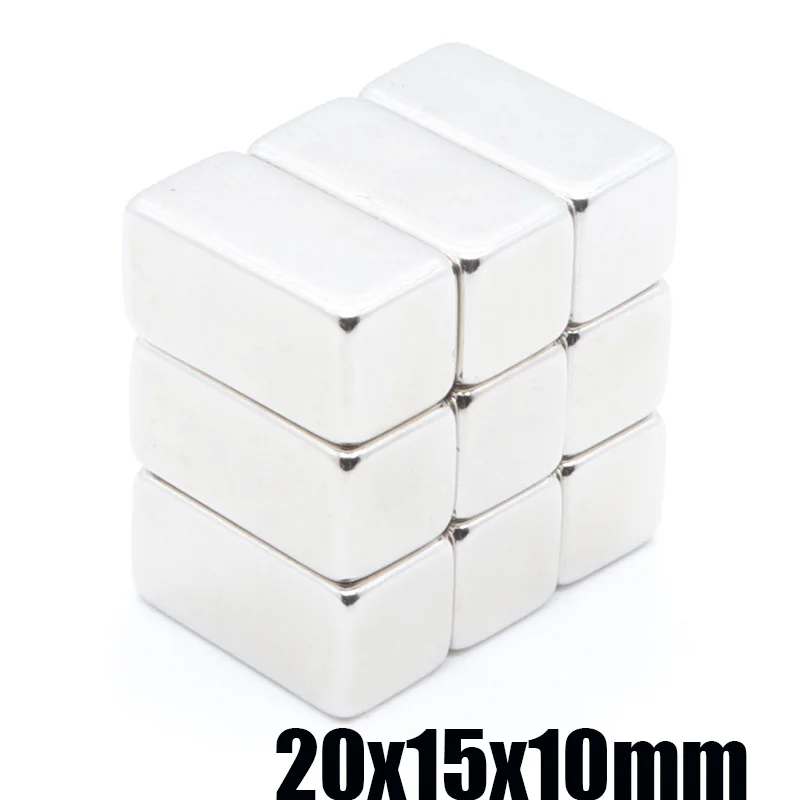 5pcs N35 20x15x10 mm  NdFeB magnet Strong Rare Earth Block square Neodymium Magnets 20x15x10mm Permanete 20*15*10mm