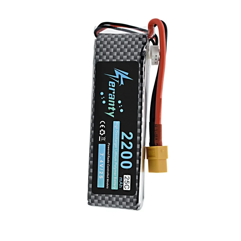 Batteria LiPo ricaricabile ad alta potenza 2S 7.4v 2200mAh 25-35C batteria Lipo XT60/T/JST/EC3 spina 7.4v per elicottero aereo auto RC