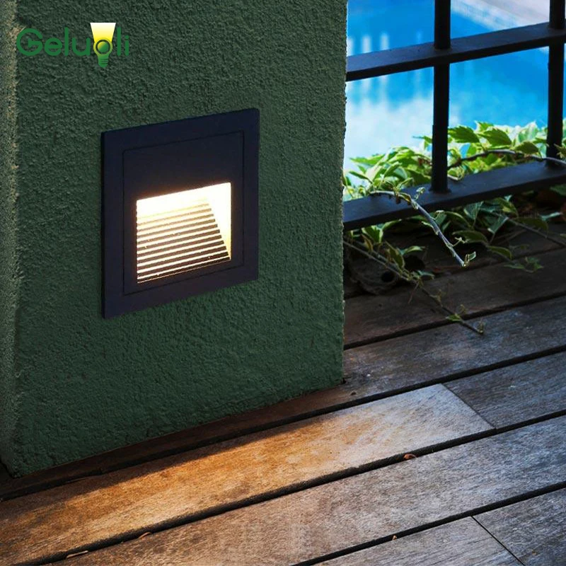 Led Stairs Outdoor Wall Stair Lighting Waterproof Recessed Mounted Led Step Wall Light  3W AC85-265V