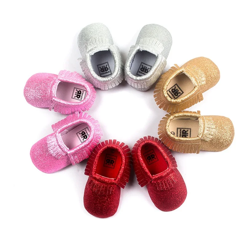 

Shiny Sparking Baby Boys Shoes Girls Moccasins Newborn First Walkers Shoes New Year Festival Gift