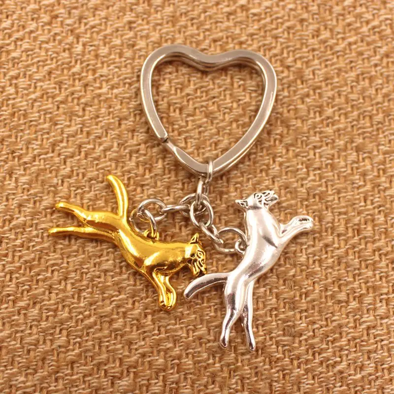 Belgian Malinois Dog Animal Gold Silver Plated Metal Pendant Keychain For Bag Car Women Men Key Ring Love Jewelry K148