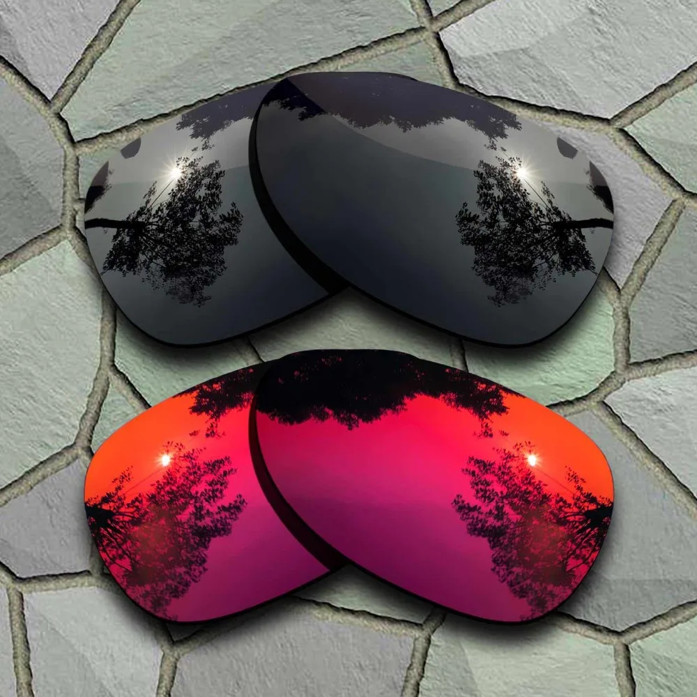 Grey Black&Violet Red Sunglasses Polarized Replacement Lenses for Oakley Felon