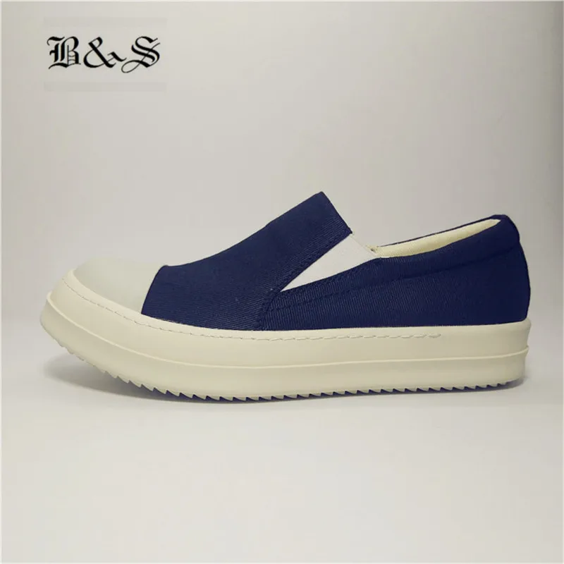 

Black& Street Low-cut High Quality slip On genuine leather Owen canvas Shoes Tenis wax canvas Lovers Shoes