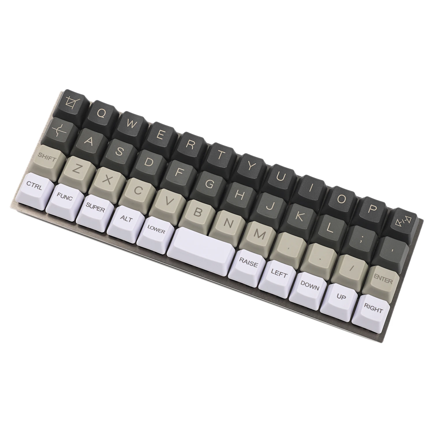 YMDK Planck Niu40 Preonic 40% Keycaps White Gray Black Gradient Pure White Laser-Etched OEM Keycap 1.5mm Thickness PBT