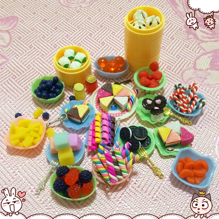 Popular Re-ment Mini Food Tableware Miniatures Lovely Dollhouse Meal Drink Megahouse BJD Doll House Decoration Playing Toys