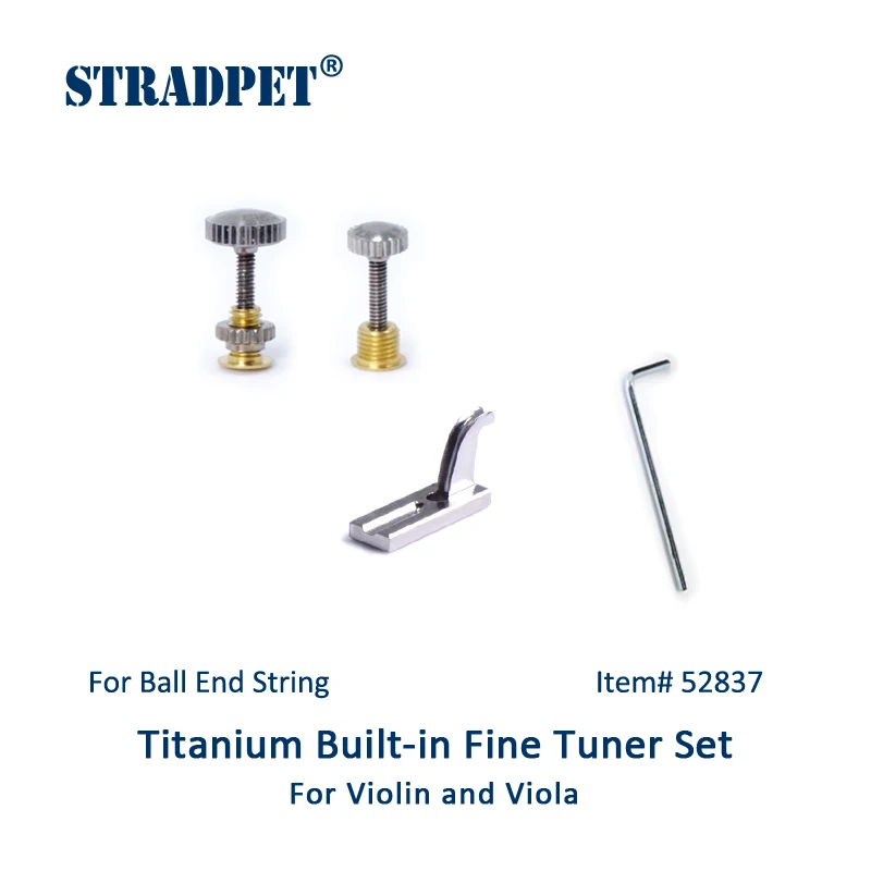 STRADPET violin built-in titanium fine tuner set for BALL-end string, Violin and viola accessories