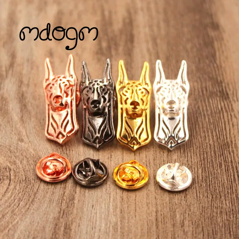 Mdogm Doberman Brooches And Pins  Jewelry Suit Cute Funny Metal Small Father Collar Badges Gift For Male Men B024