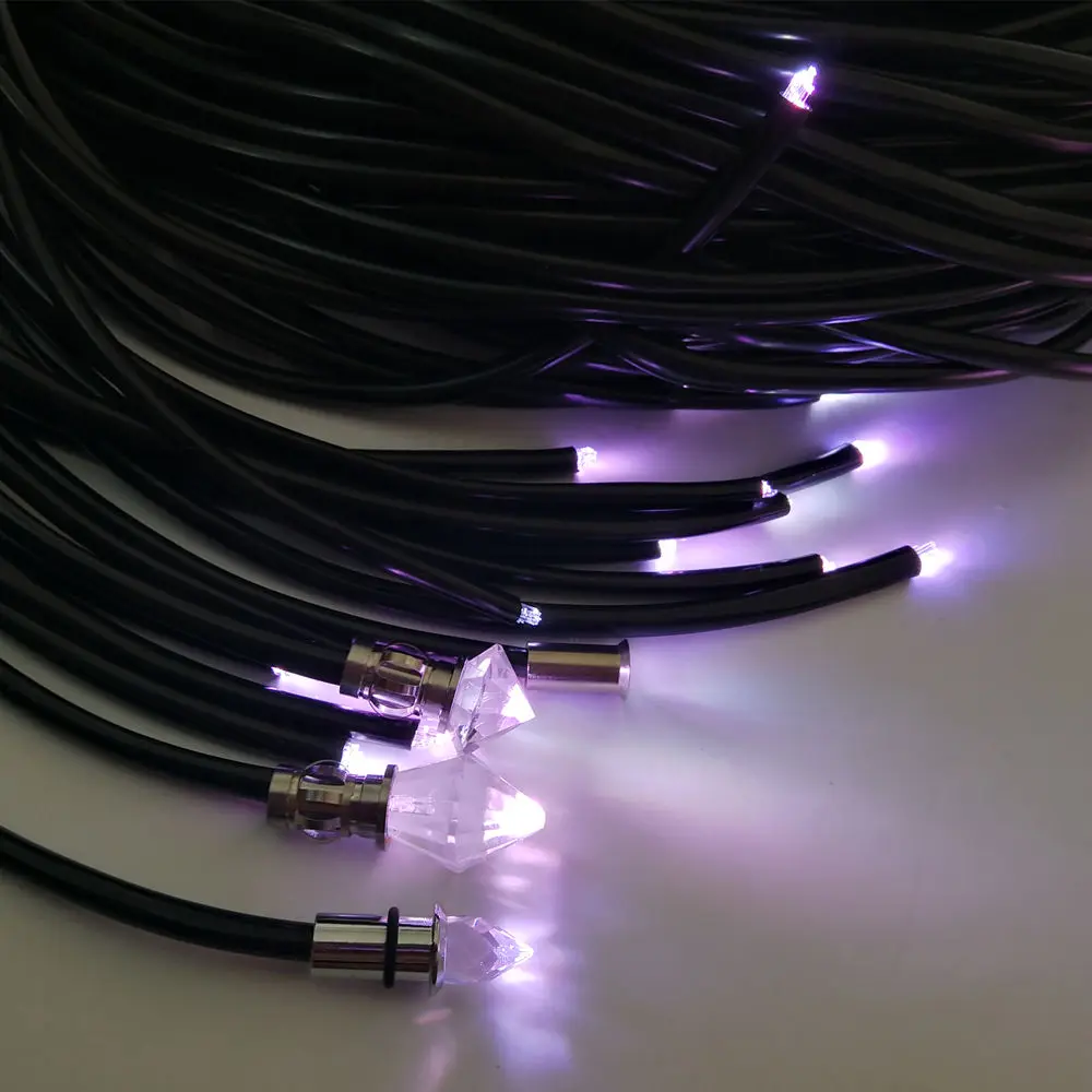 Fiber Optic Lighting Cable Crystal End Fittings For Starry Light Effect Decoration