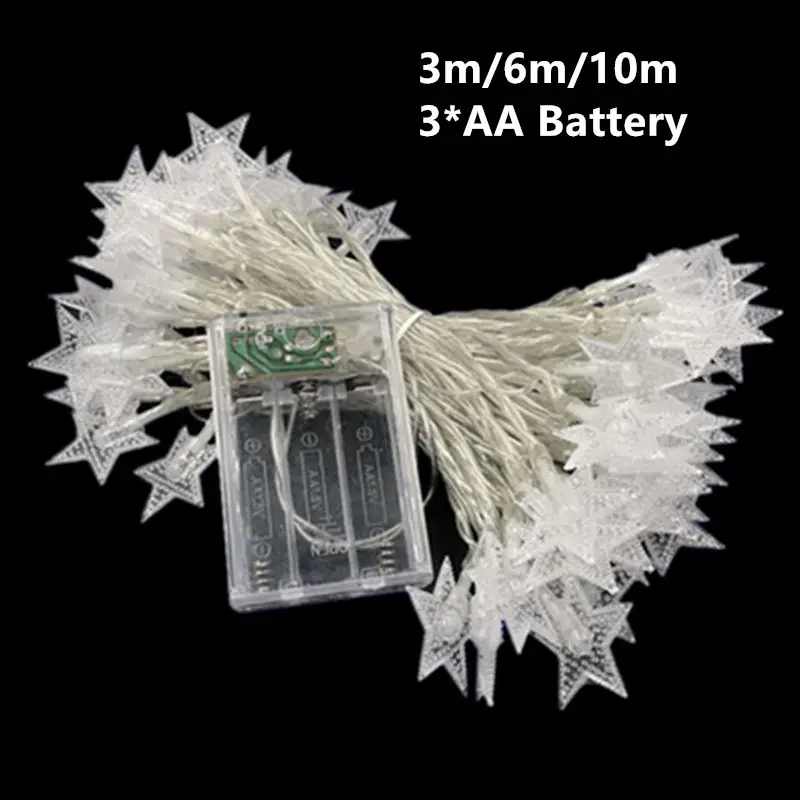 10/20/40/80 LED Star Light String Twinkle Garlands Battery Powered Christmas Lamp Holiday Party Wedding Decorative Fairy Lights
