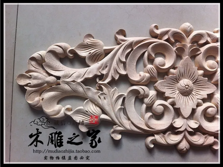 

The new Dongyang woodcarving FLOWER applique patch European cross carved wood furniture cabinet door FLOWER FLOWER