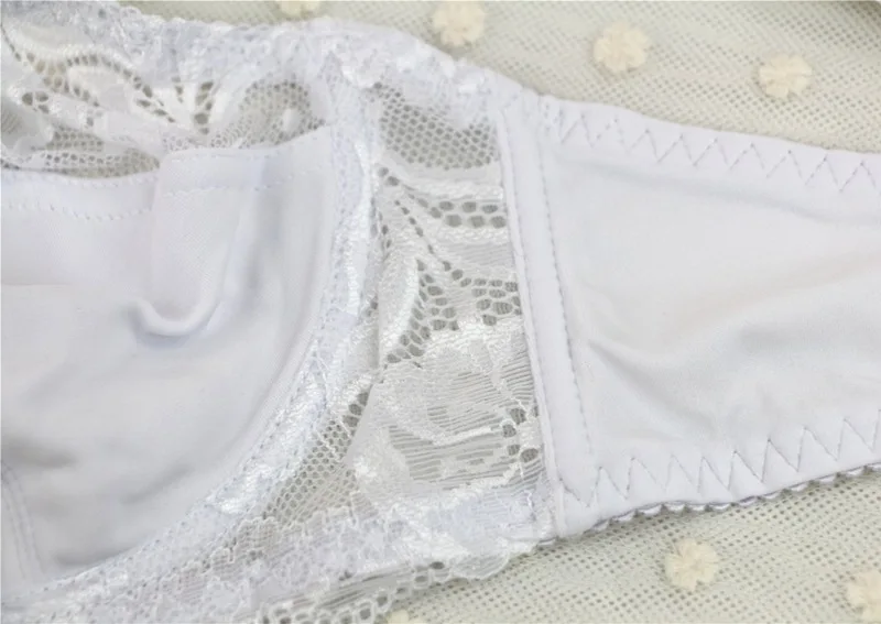 Sutiã grande busto peito 34-46 c d e cup branco sutiãs lingerie superior bh b21 roupa interior sexy do laço das senhoras