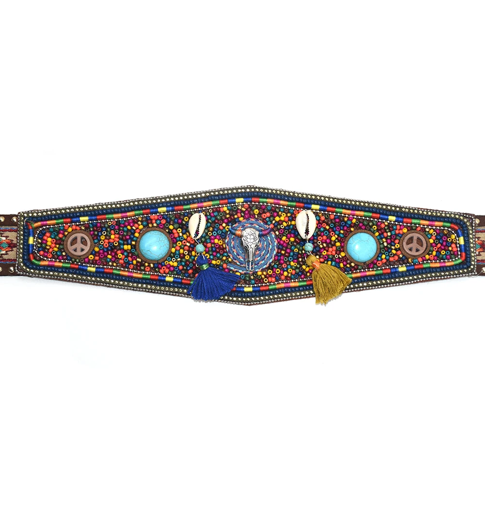 Gypsy Tauren Charms Ethnic Belt Belly Chain Dance Body Chain Ethnic Sash Casual Waist Belt Dresse Retro Black Leather Belts