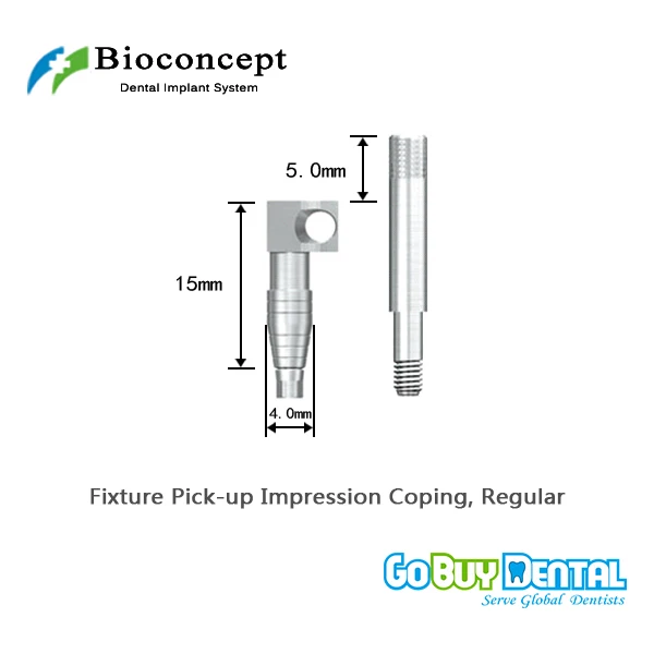 Bioconcept Hex Regular Fixture Pick-up Impression Coping φ4.0mm, Length 15mm for Open Tray(362240)