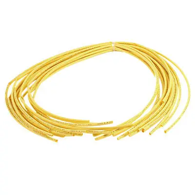 3.3Ft 5mm Dia Ratio 2:1 Heat Shrinking Shrinkable Tube Tubing Yellow 14 Pcs