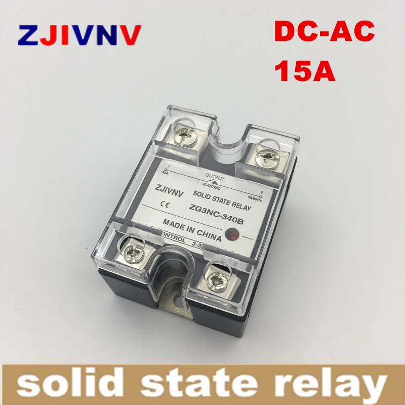 Однофазное DC-AC твердотельное реле, ssr 15a основной тип, изделие: ZG3NC-315B, 1-фазное 12В реле 15amp