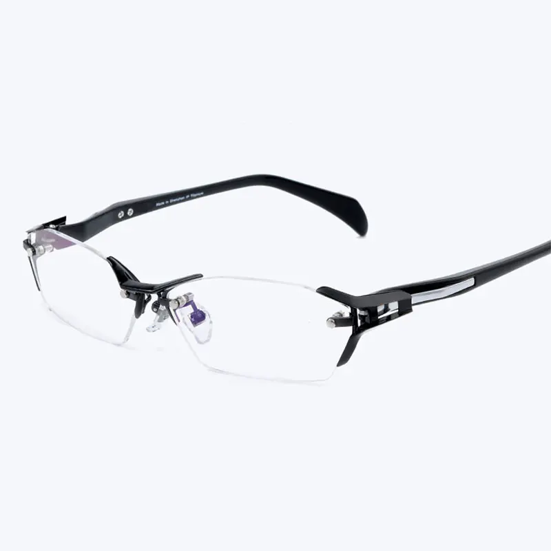 Reven Jate EJ1174 Fashion Men Eyeglasses Frame Ultra Light-Weighted Flexible IP Electronic Plating Metal Material Rim Glasses