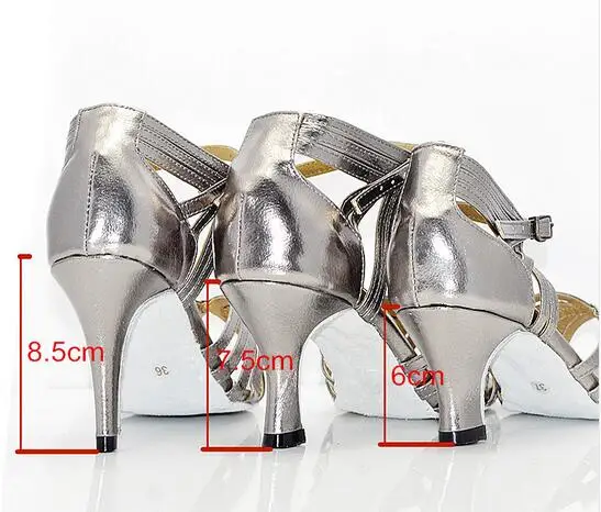 Elegancia zapatos de baile latino de salón mujer señoras plata oro Popular Sexy Salsa Tango zapatos de baile sandalias comodidad profesional