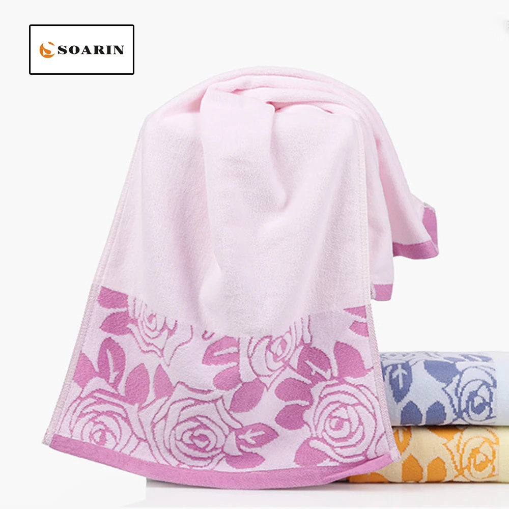 

SOARIN Solid Printed Floral 100% Cotton Face Towel Cotton Towels Bathroom Quick Dry Absorvente Dusch Handtuch Hand Towels Plage